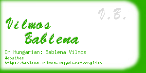 vilmos bablena business card